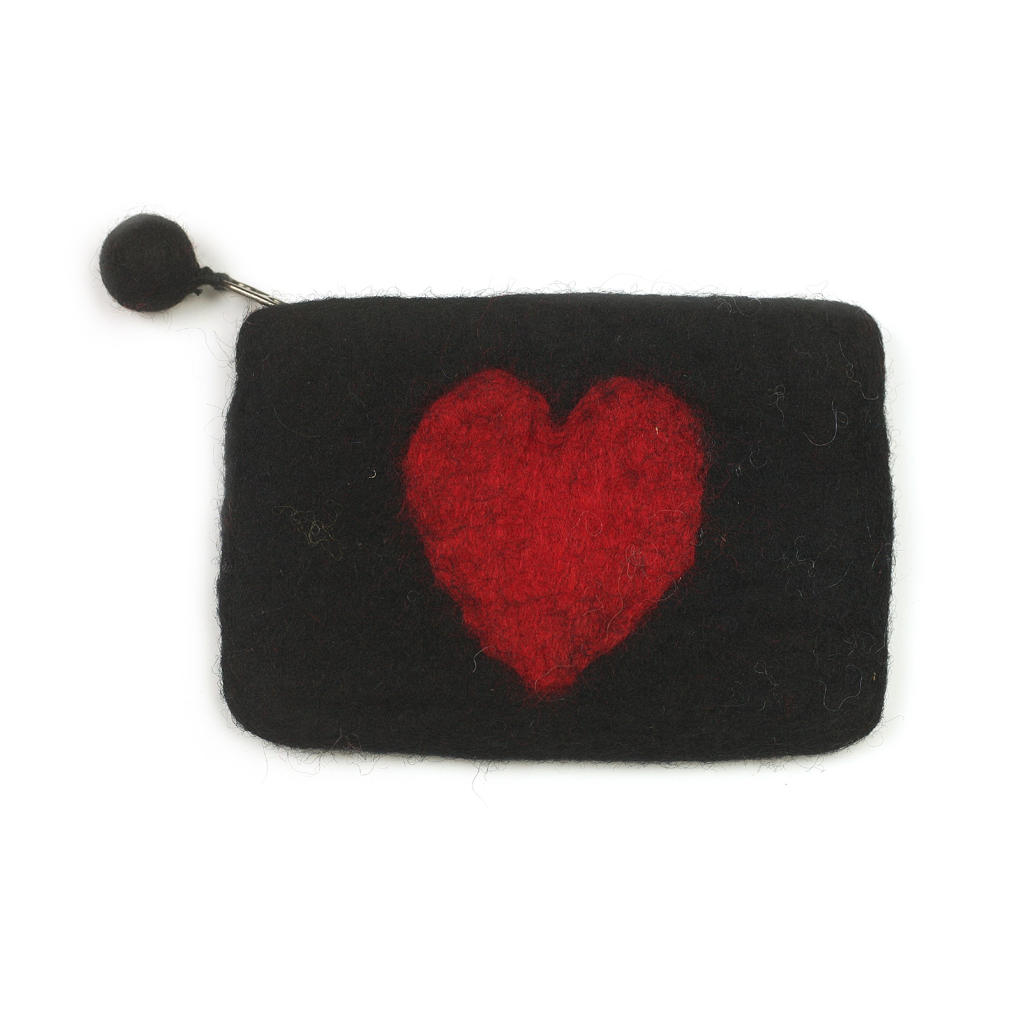 Filz-Etui 'Herz' mit Zipper, schwarz, rot, B 16 cm, H 10 cm günstig bestellen