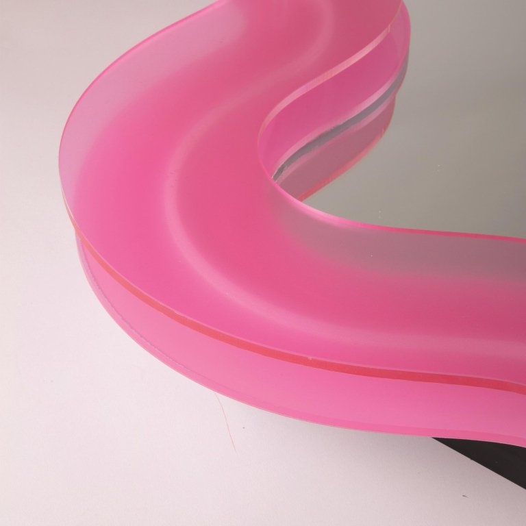 Seletti Supercurve Flower spiegel met verlichting 119x108 roze