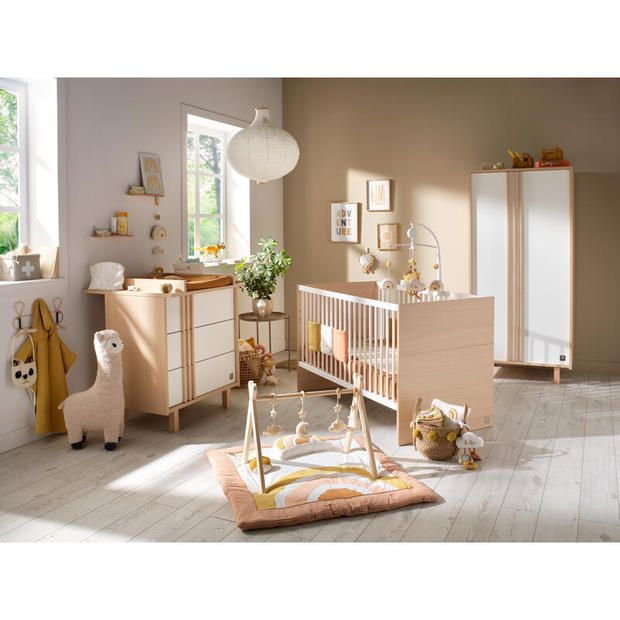Chambre TRIO Lit 140x70 Commode Armoire NATURE - SAUTHON