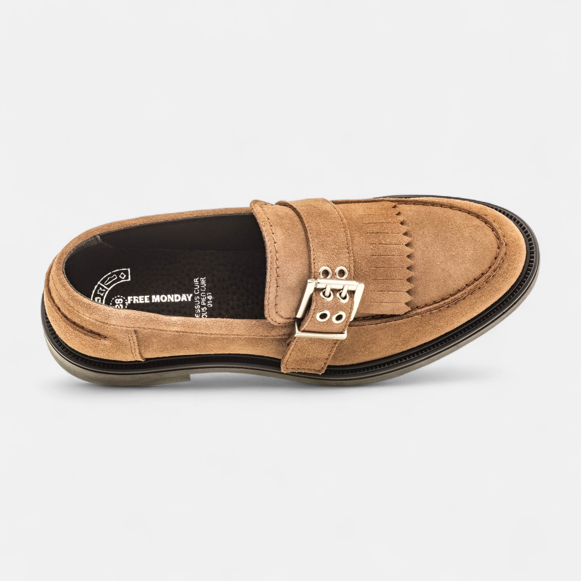 Mocassins Femme en cuir taupe