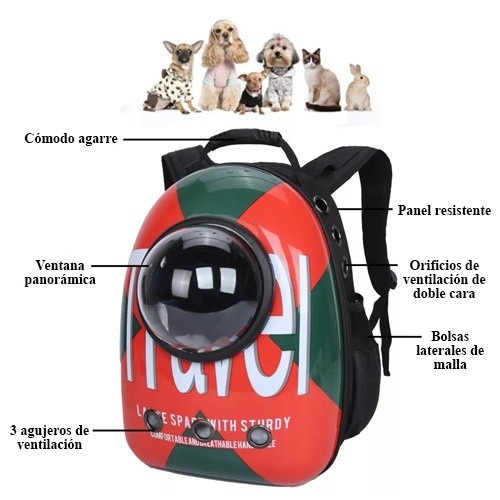 Mochila vermelha para transportar animais de estimação