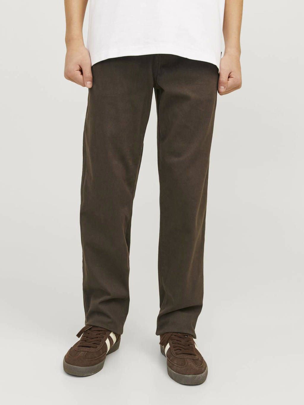 JACK & JONES regular fit broek JPSTMARCO JJDAVE donkerbruin