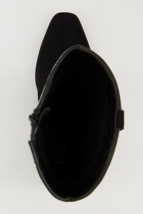 Leder-Western-Stiefeletten, Veloursleder, Weite H