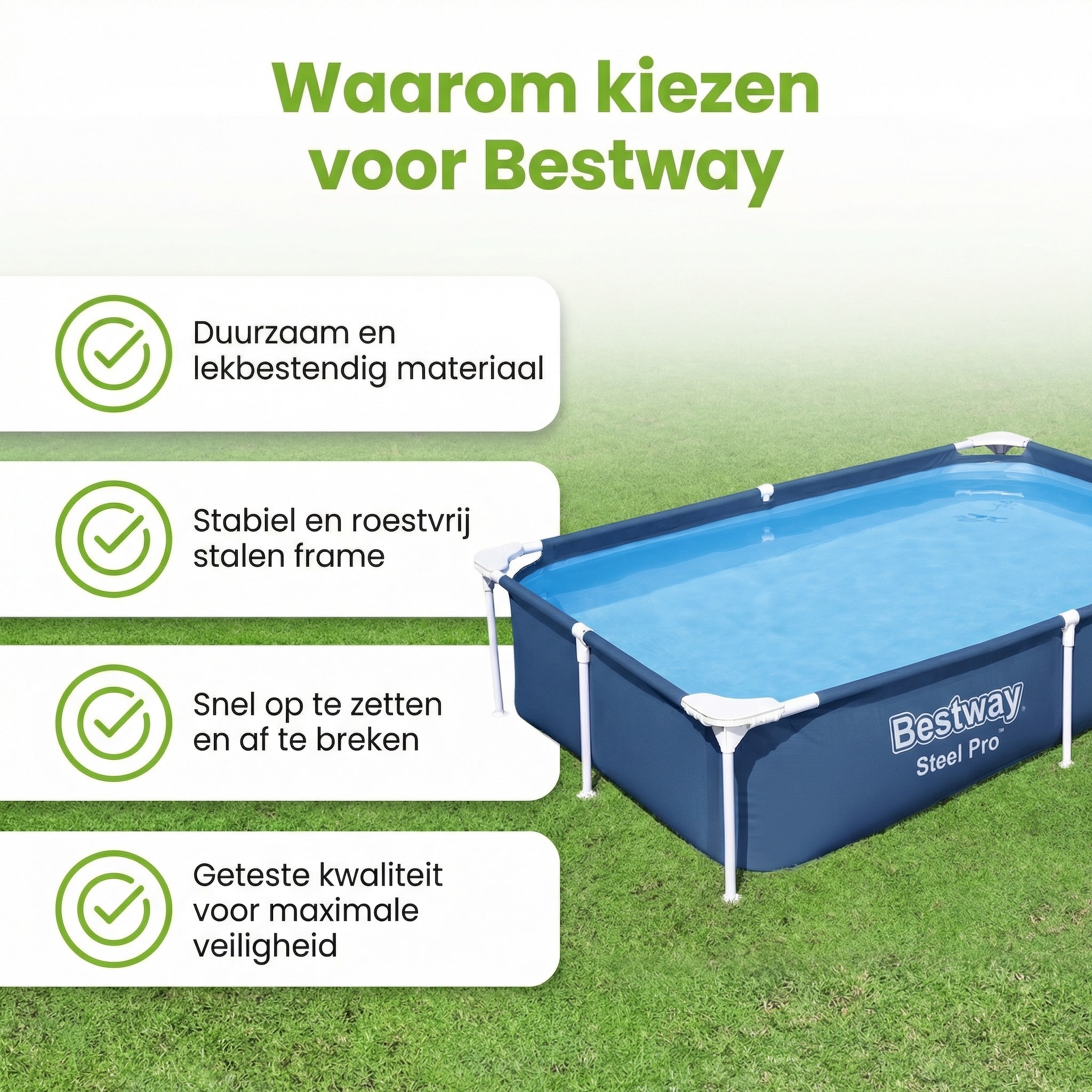 Bestway steel pro 221x150x43cm zwembad