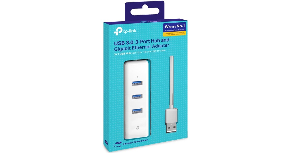 TP-LinkUE330 3-Port USB 3.0 + Gigabit LAN usb-hub  (Wit)