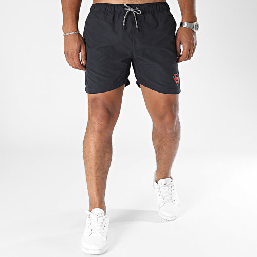 Short De Bain Logo Noir Rouge