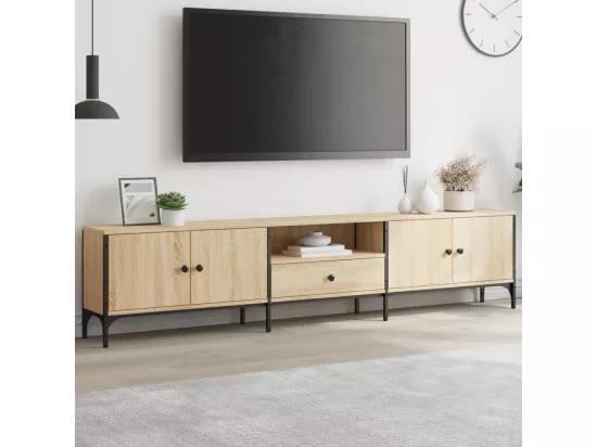 Meuble TV à tiroir chêne sonoma 200x25x44 cm bois d'ingénierie