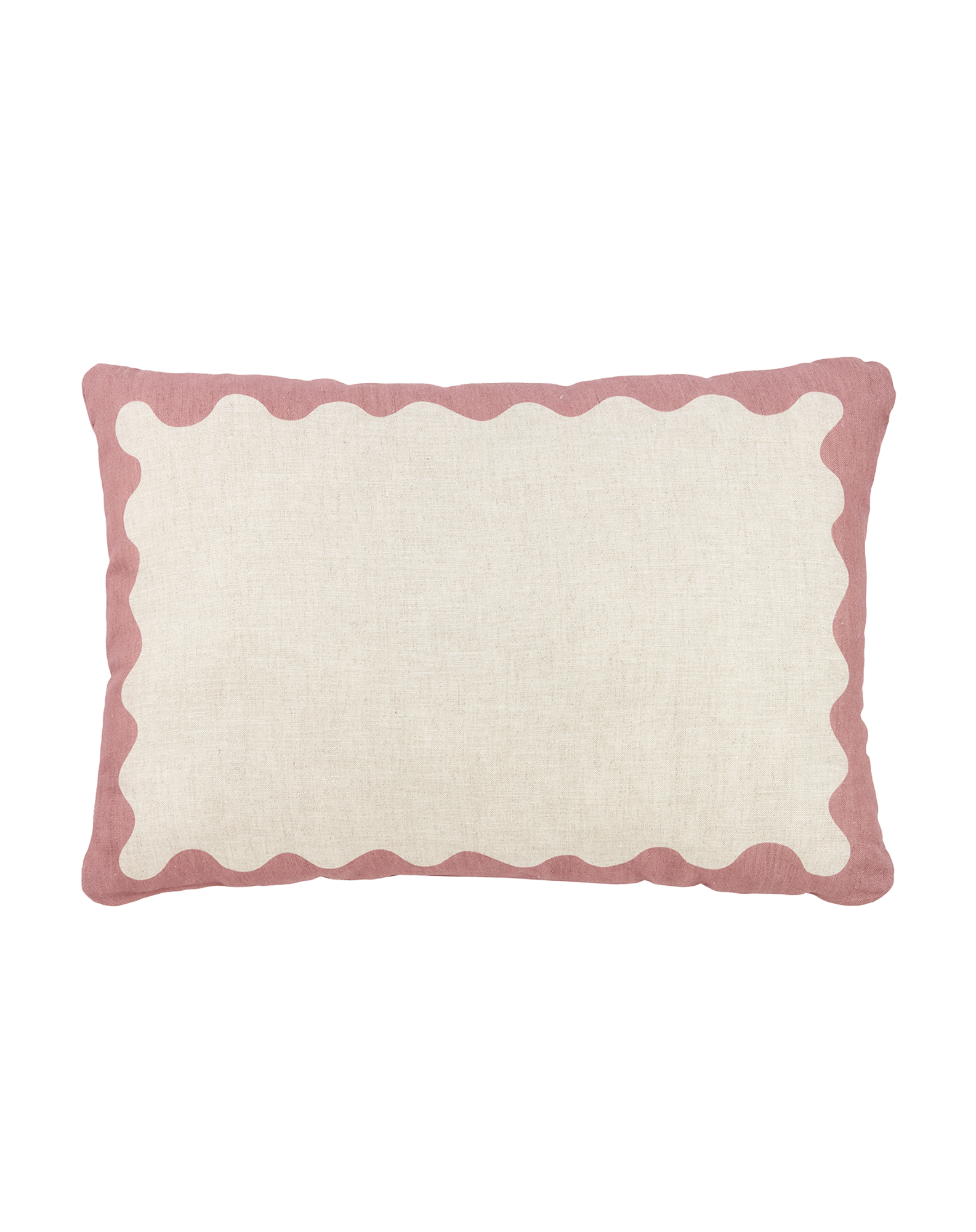 Coussin rectangulaire en lin français vibes l | Rose