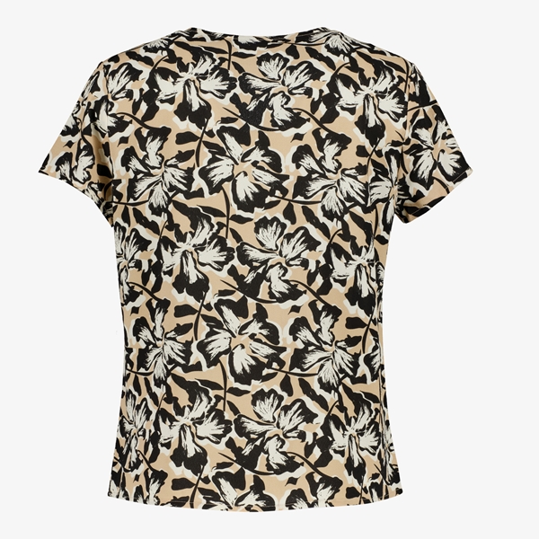 TwoDay geknoopte dames blouse beige/zwart