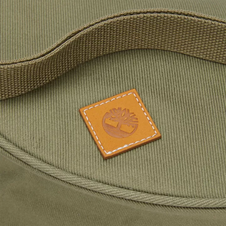 Sac à bandoulière en toile et cuir pour femme en vert