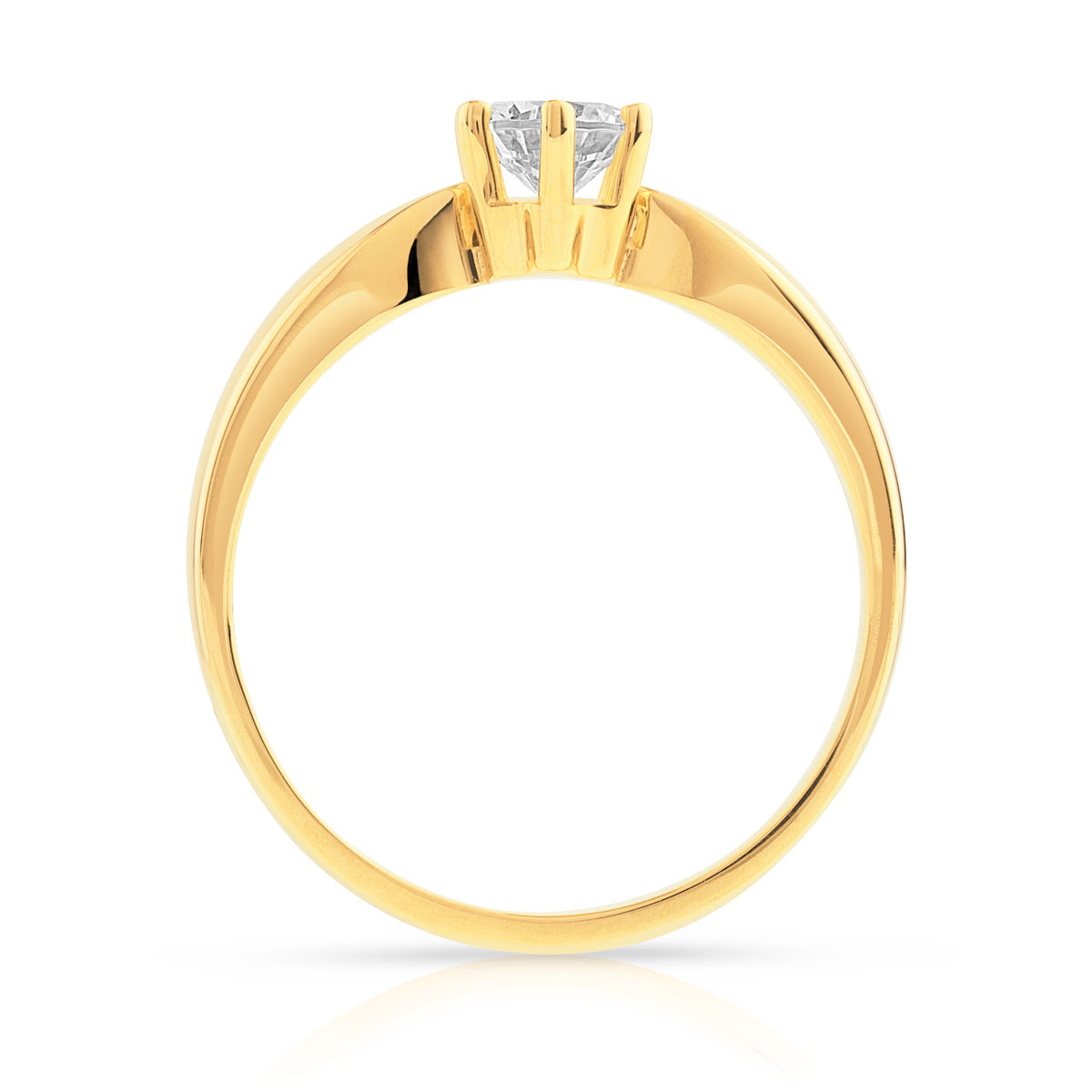 Bague solitaire or 750 diamant synthétique 0.40 carat
