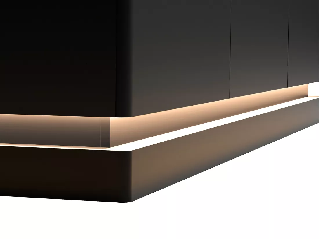 Buffet 3 portes avec LEDs en MDF - Noir et effet marbre blanc - DEVIKA de Pascal MORABITO