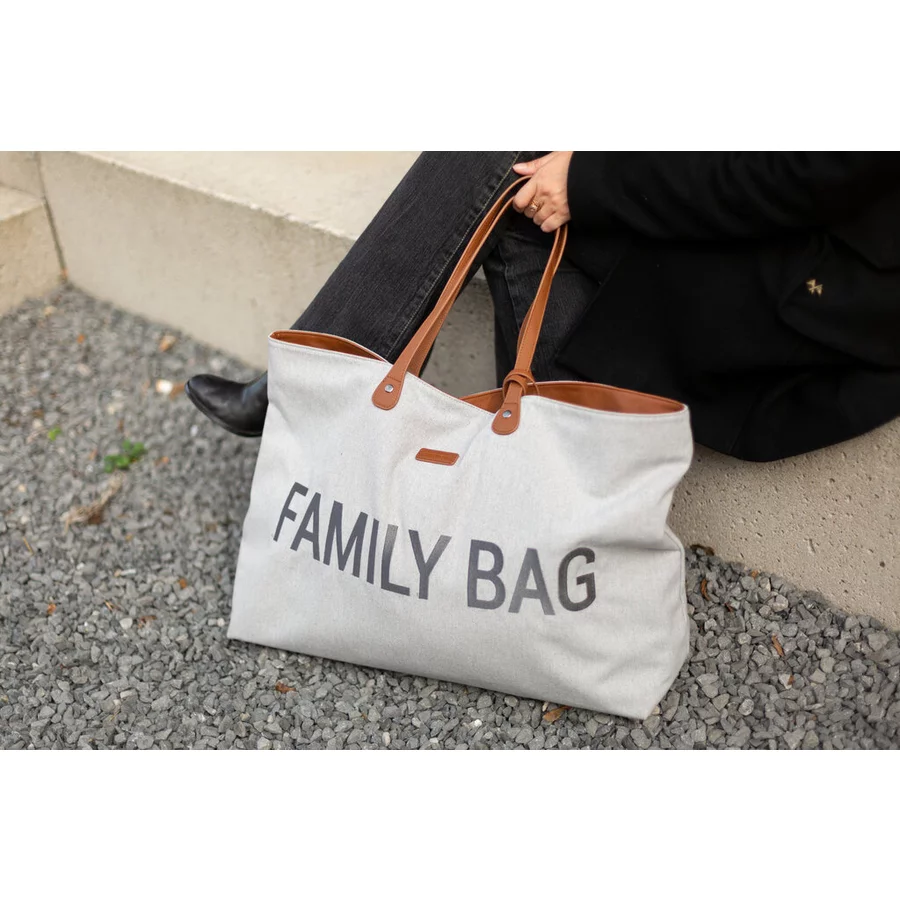 CHILDHOME Wickelrucksack Family Bag Signatur Canvas Grau