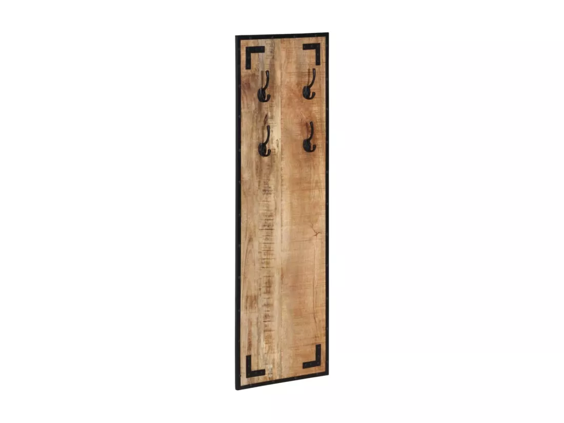 Porte-manteau 35x8x110 cm bois de manguier massif brut