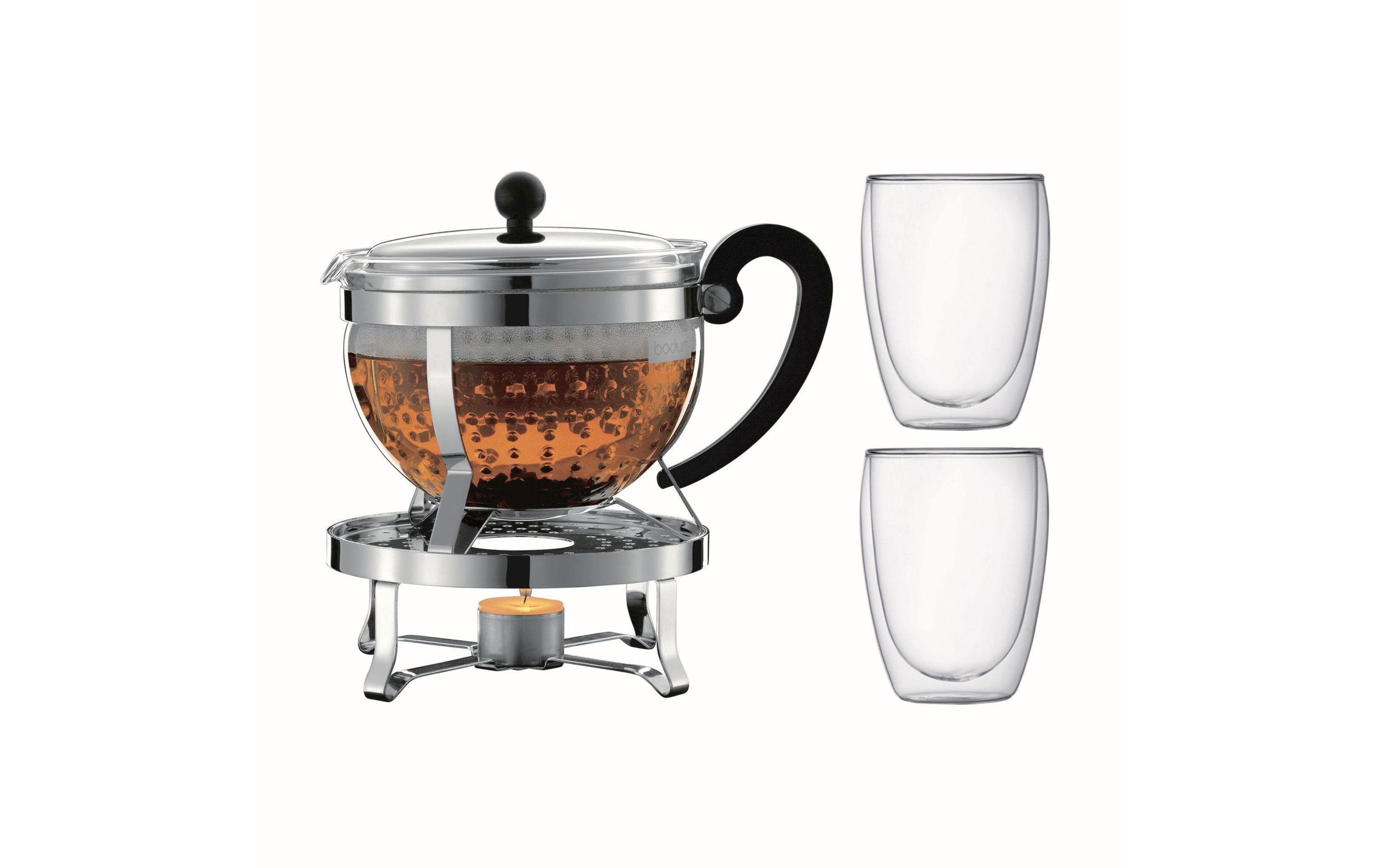 Tee-Set Chambord 1.3 l, TransparentTeebereiter-Set mit Kanne, Filter und Rechaud