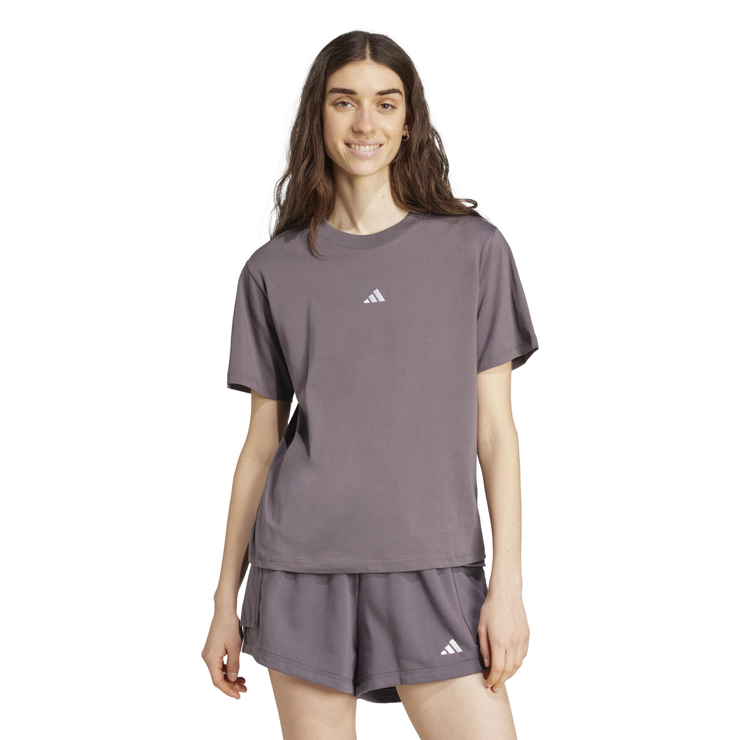 adidas Small Logo T-shirt Femmes - Gris Foncé