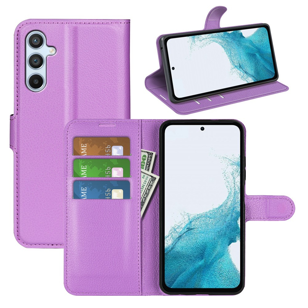 Samsung Galaxy A54 5G Leder Tasche Flip Cover Litchi Look - Lila