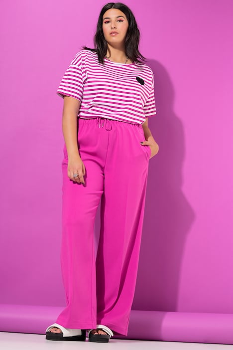 Marlenehose, Wide Legs, High Waist, Elastikbund
