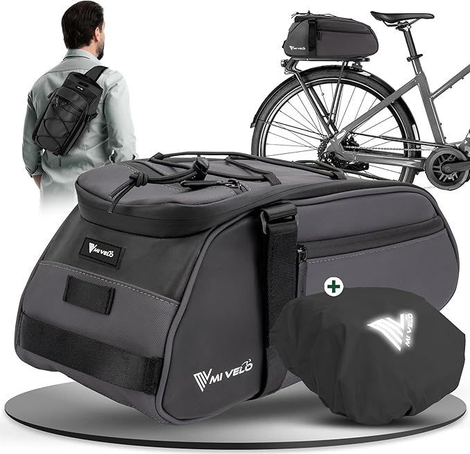 MIVELO Fietstas – Waterdicht & Reflecterend – 9 liter – Donkergrijs