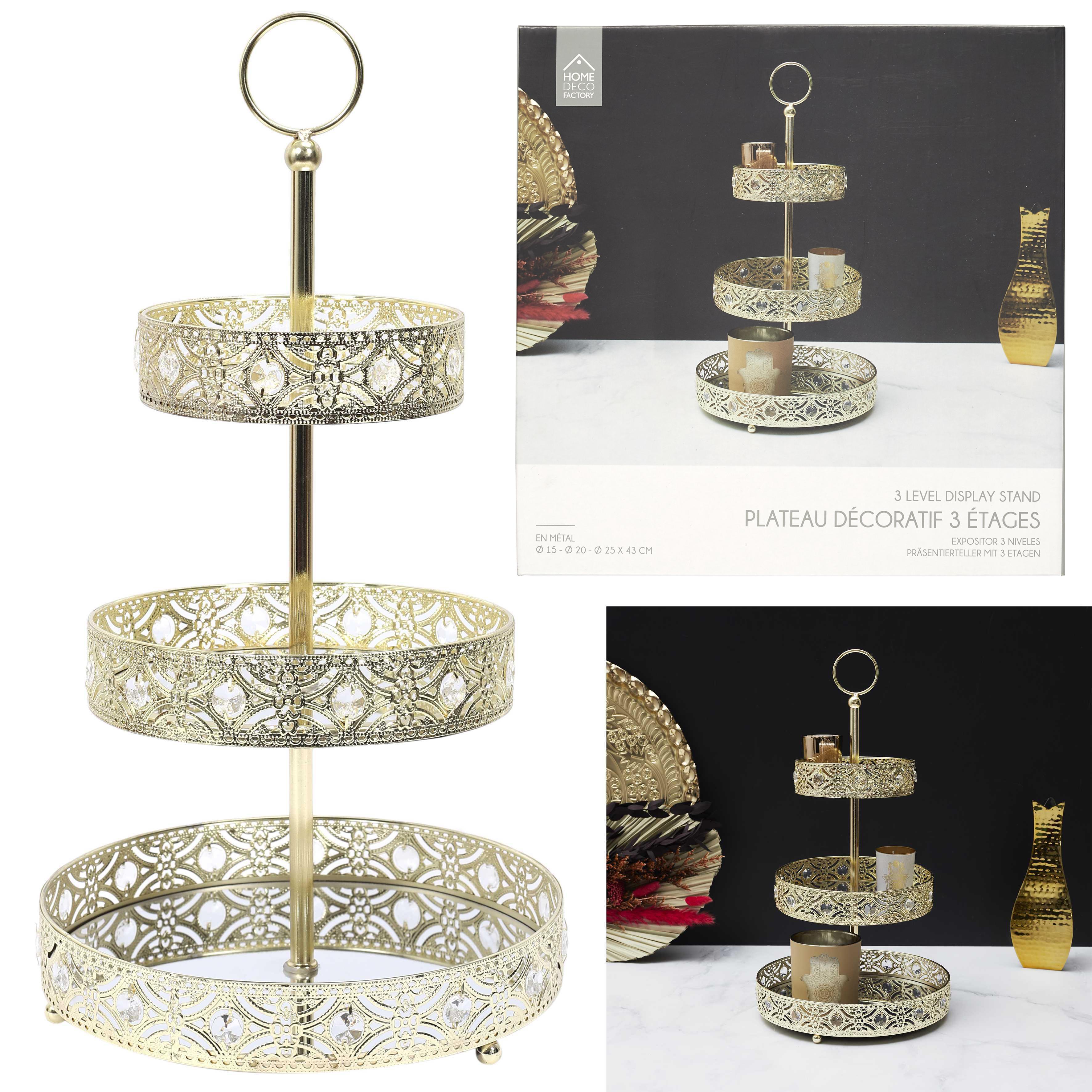 PLATEAU METAL DORE 3 ETAGES