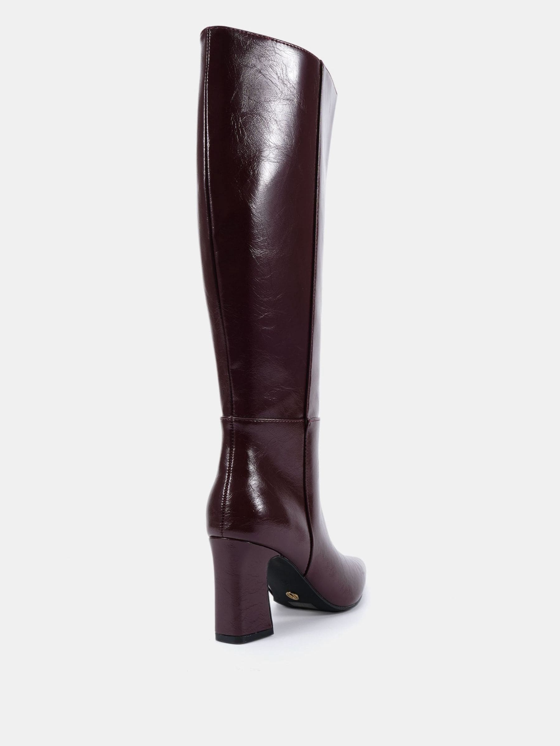 Rood - Novo Wide Fit Gala Point Toe Block Heel Knee Boots