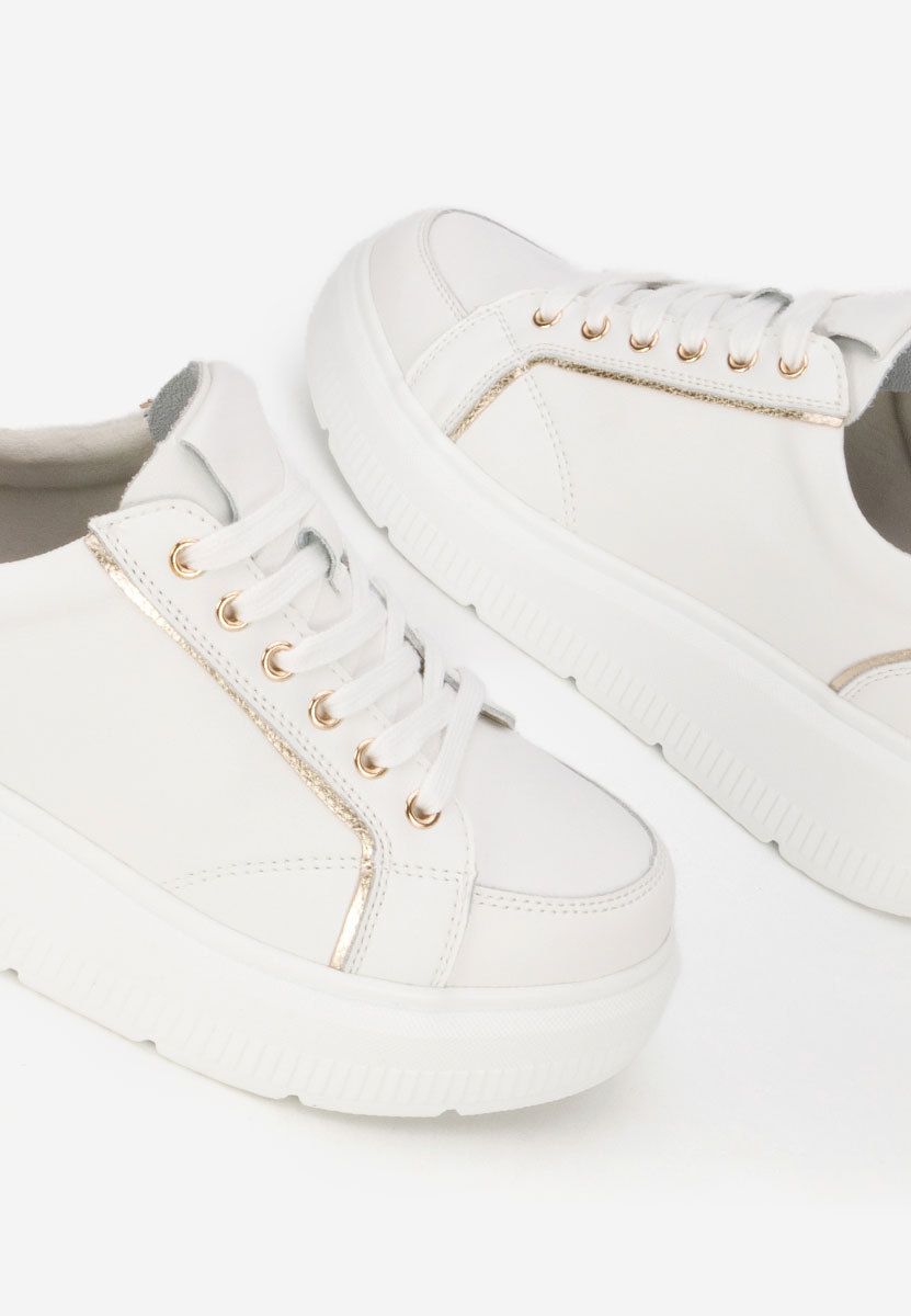 Baskets pour femme en cuir blancs Jolena