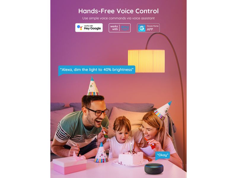 Govee Smart LED Bulb, 800 lm, E27, RGBWW Smart WiFi Leuchtmittel RGBWW