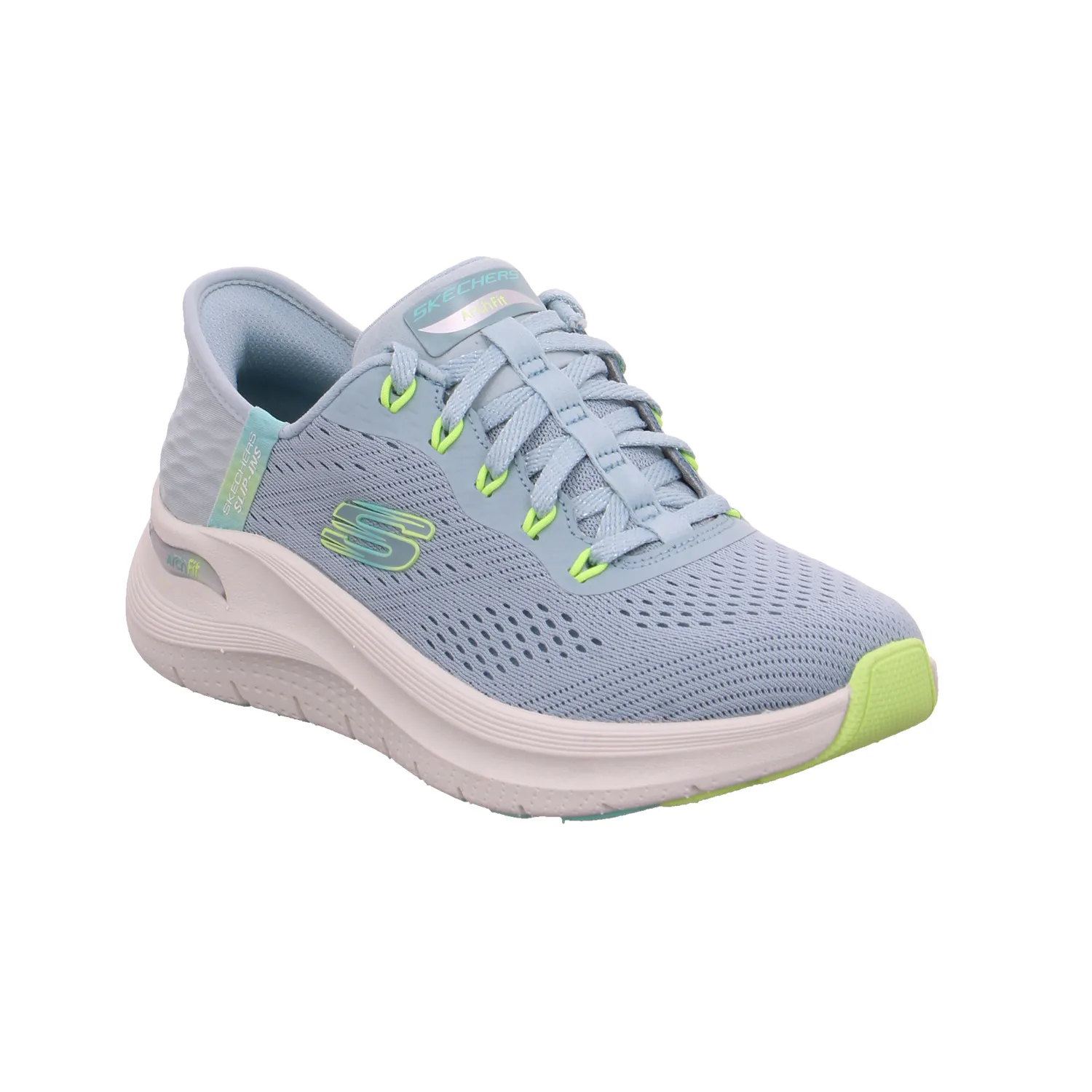 SKECHERS Sneaker Hellblau Textil  mit Wechselfussbett