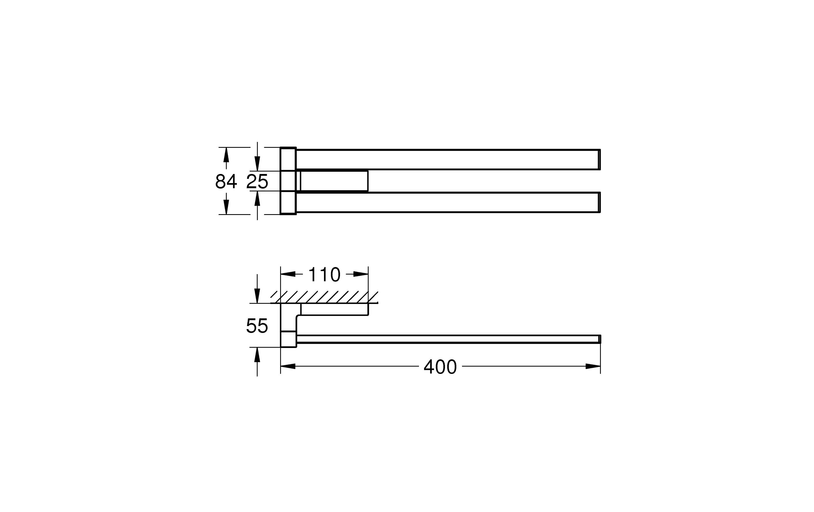 Handtuchhalter Selection Cube, 2-fach<br>Doppel-Handtuchhalter