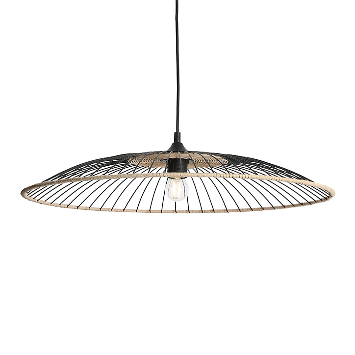 Suspension Soliflore IP20 E27 40W Lussiol noir ⌀60 x H.13 cm