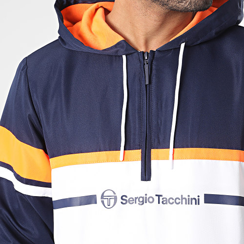 Veste Capuche Col Zippé Frannie 40132 Bleu Marine Blanc Orange