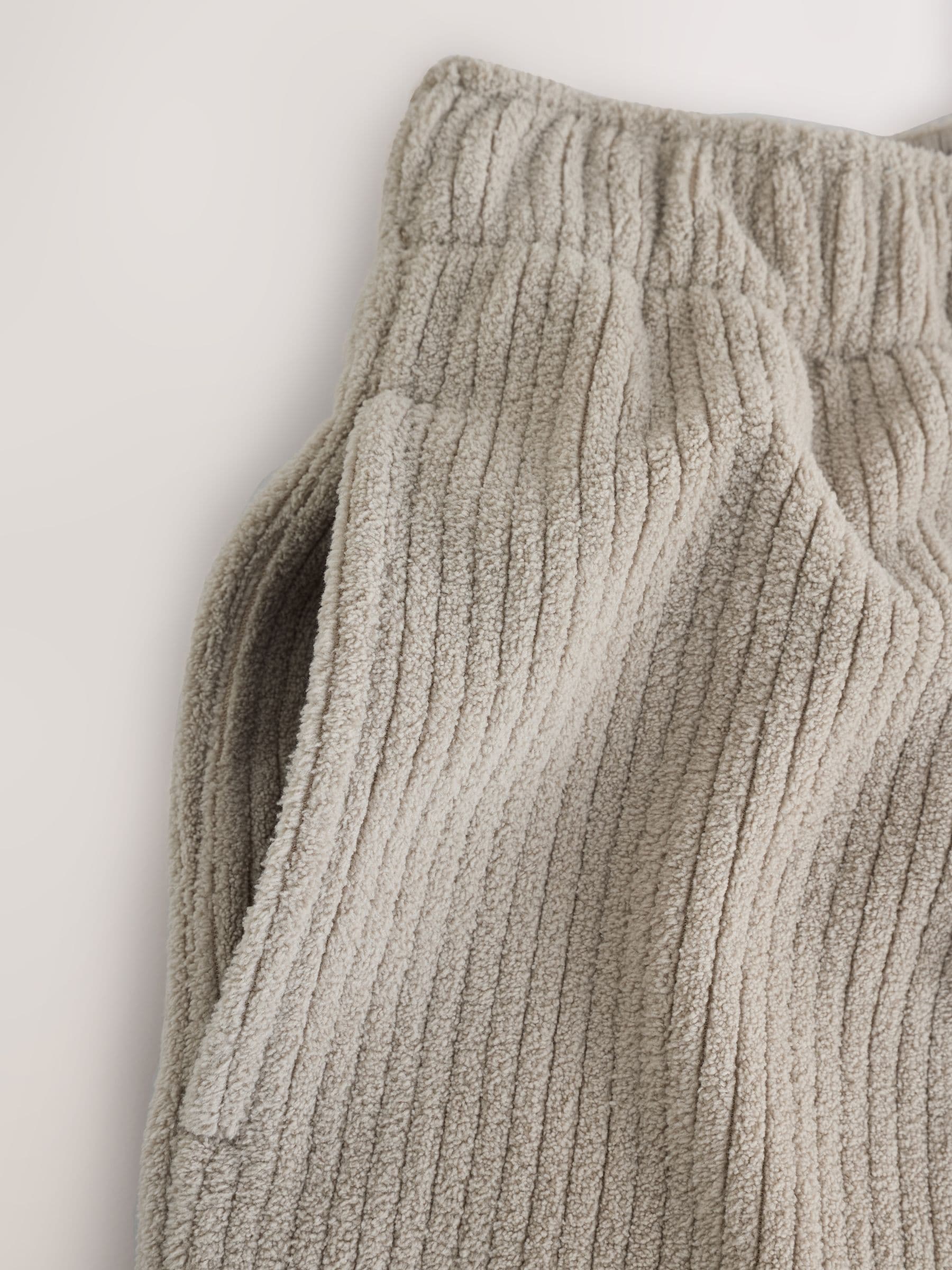 Neutraal kiezelkleurig - Borg Fleece Rib Textured Joggers