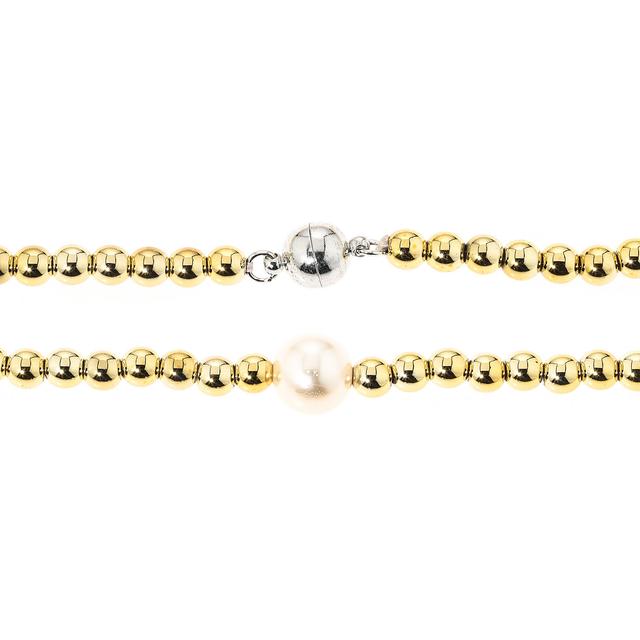 Glamour-Collier, Muschelkernperle, Magnet, ca. 50 cm