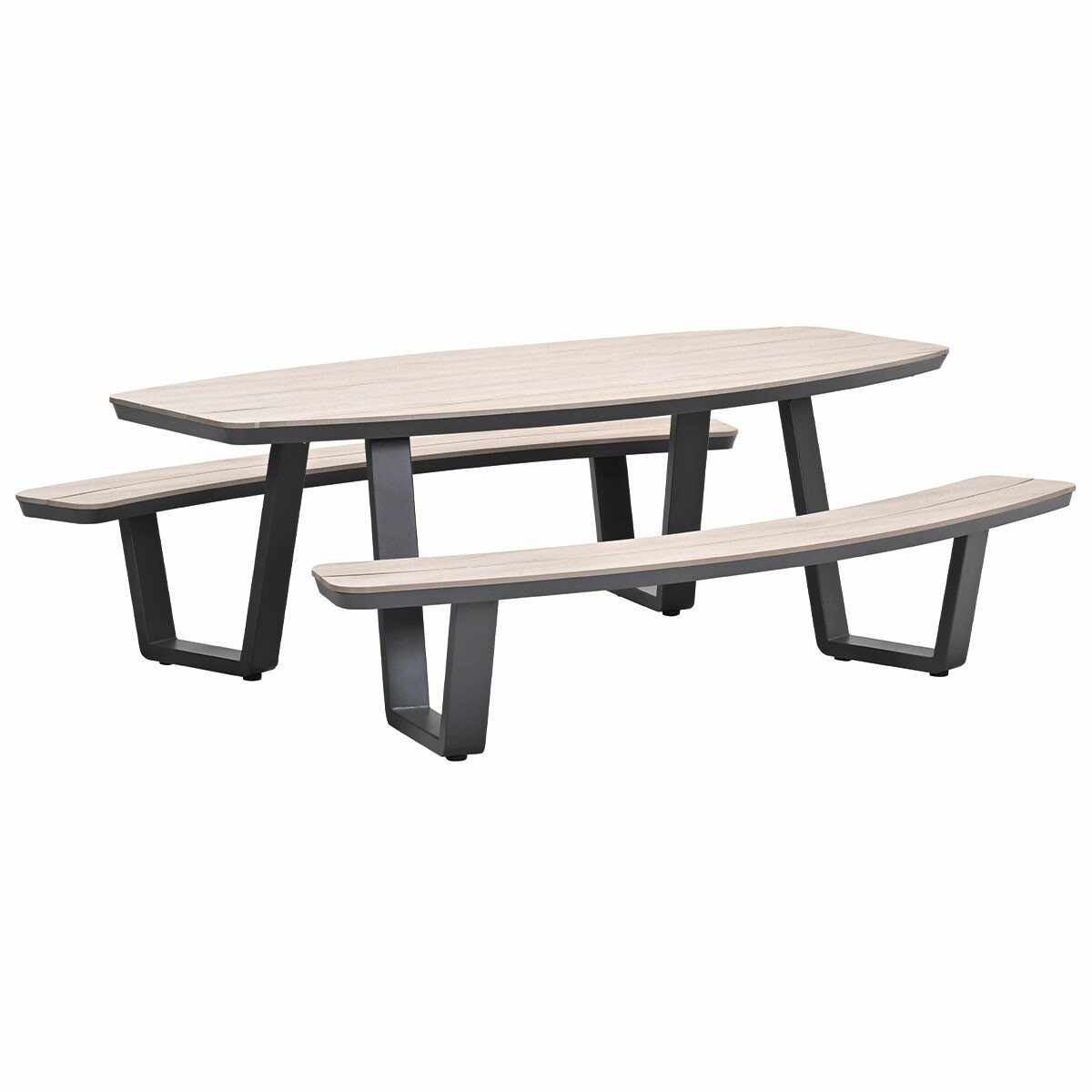 Garden Impressions Sarria ovaal 220 x 193 - d. grijs picknick set