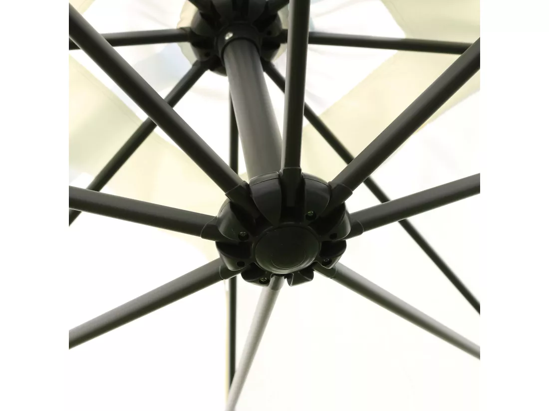Parasol déporté 3x3m aluminium écru - Genova