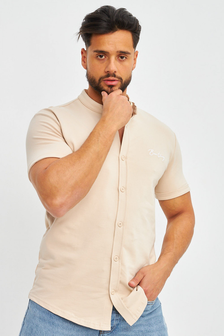Chemise beige col officier Brentiny