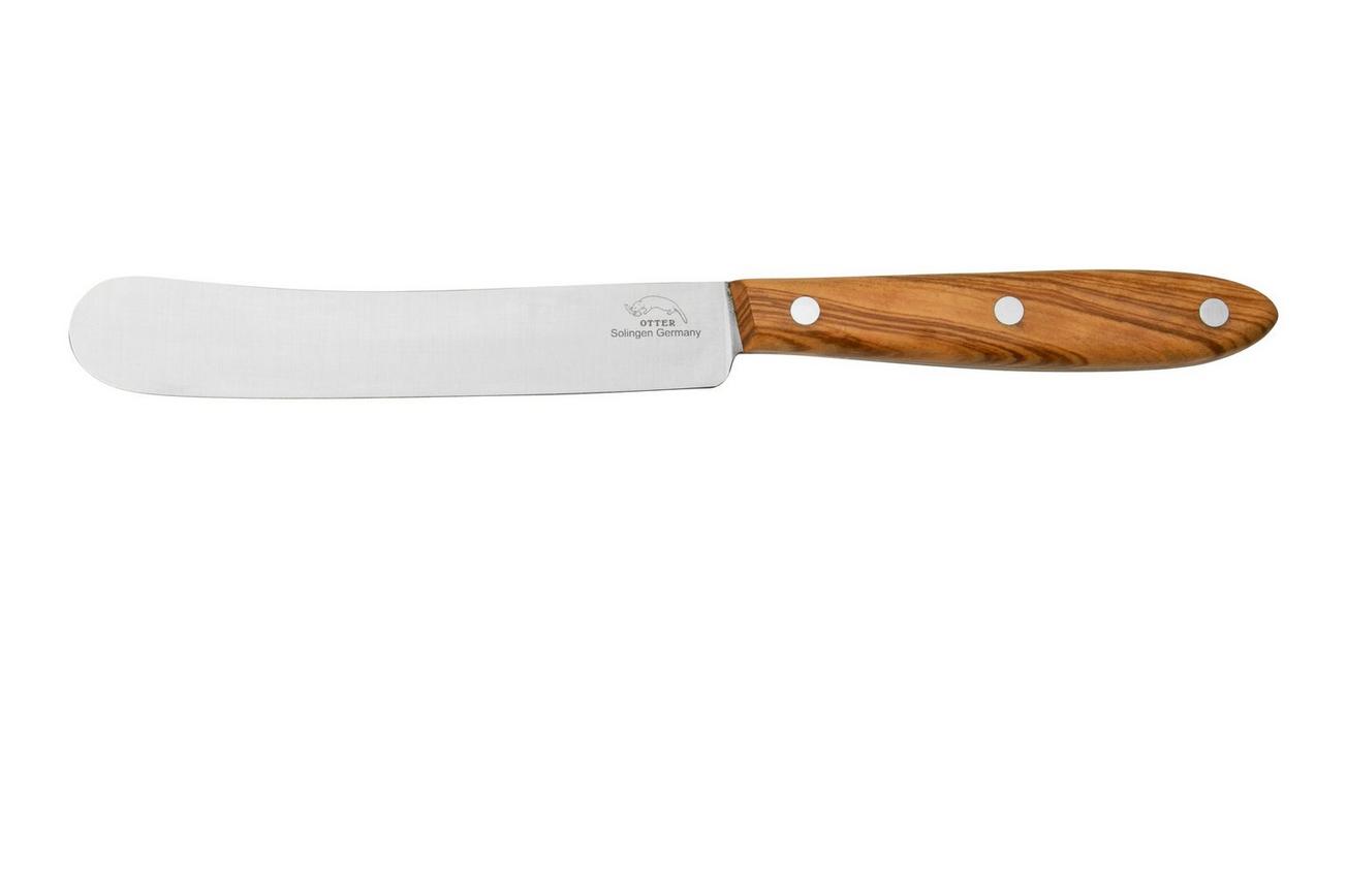 Otter Tafel olijfhout roestvaststaal tafelmes 12,5 cm