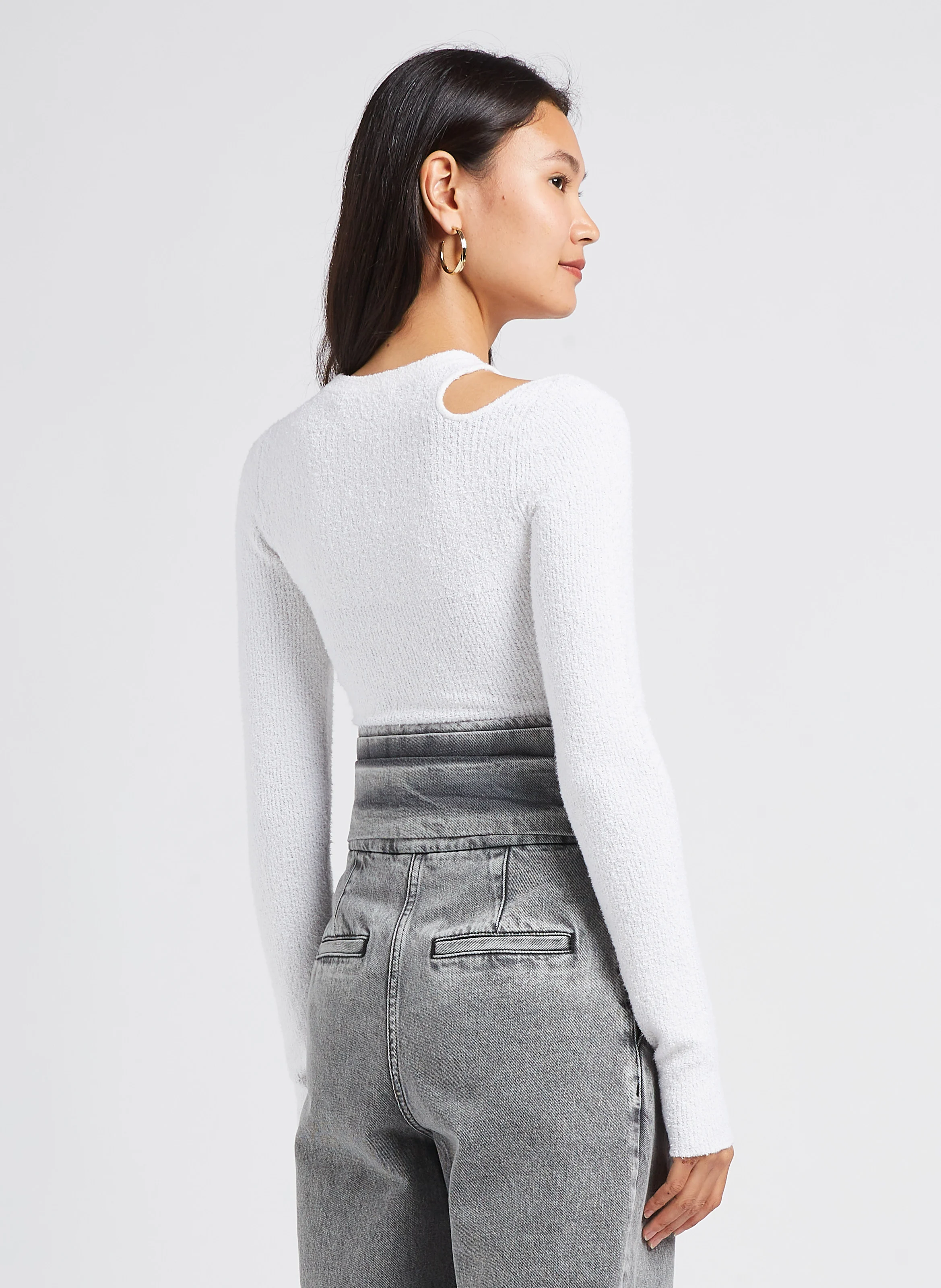 BAIYO - Pull col rond moulant | Beige