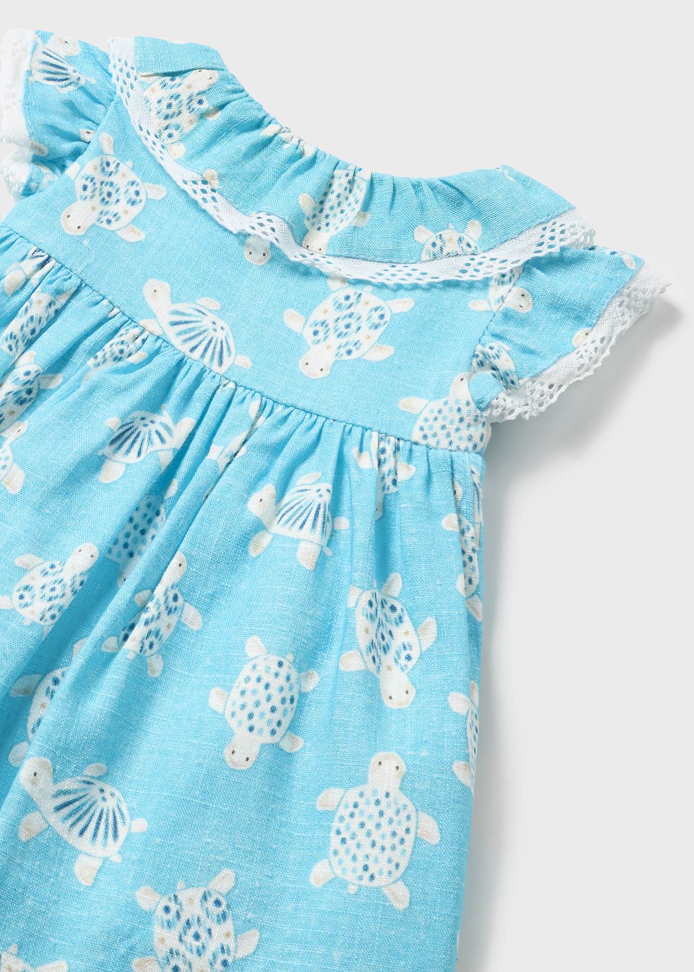 Vestido-capa de fralda Capri para recém-nascido com estampa de linho