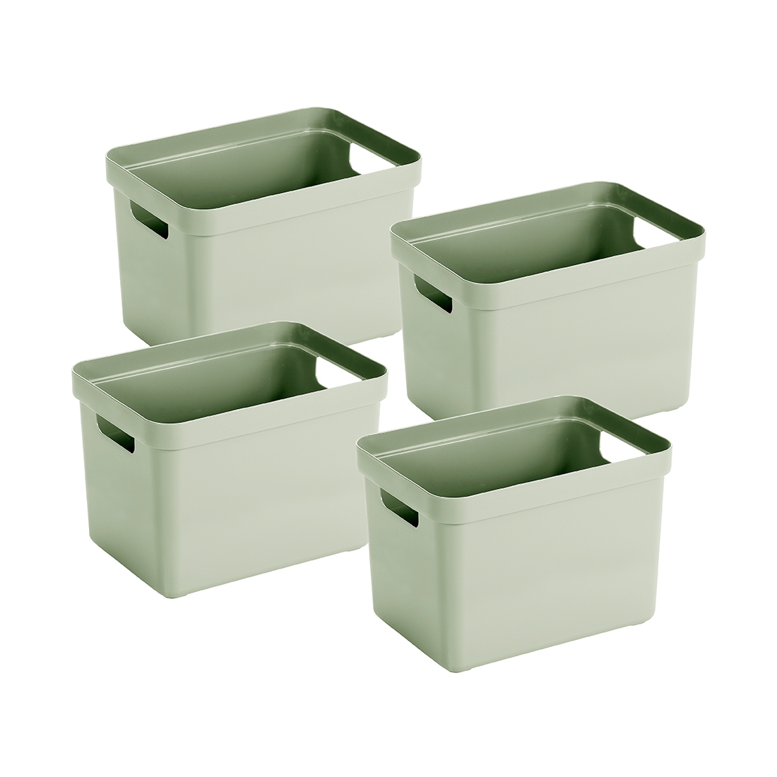 Sunware sigma home set van 4 18l opbergbox - groen