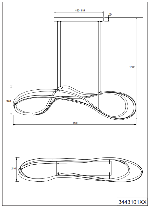 Hanglamp  Nala B113 x D24 cm
