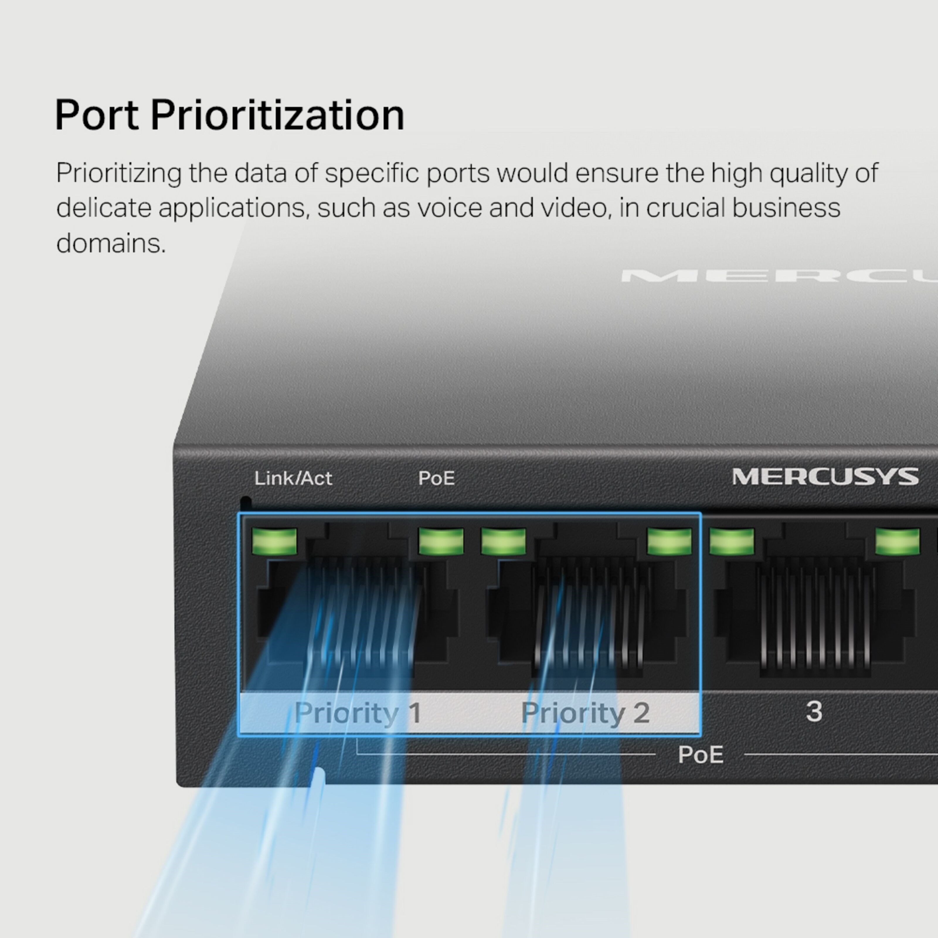 Mercusys MS105GP 5-porters gigabitswitch med POE+