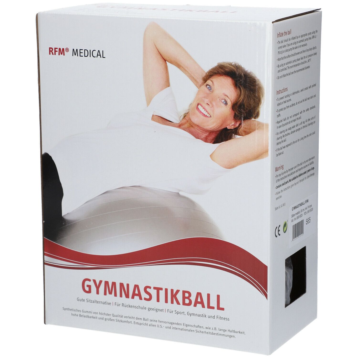 Rehaforum® Gymnastikball 65 cm silber metallic