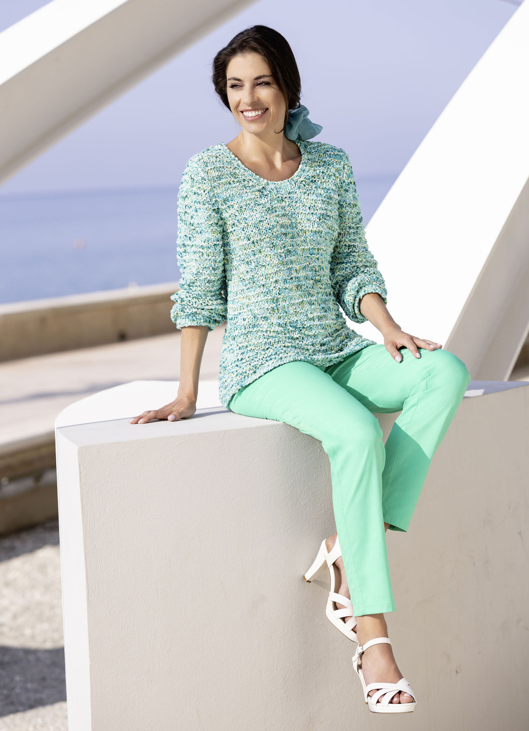 Pullover mit hochwertigem Federeffektgarn