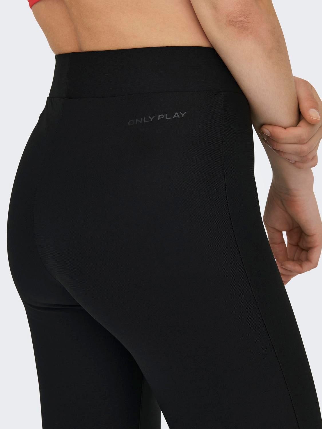 ONPNINNA-1 Hohe Taille Ausgestellt Hose mit weitem Beinschnitt Black