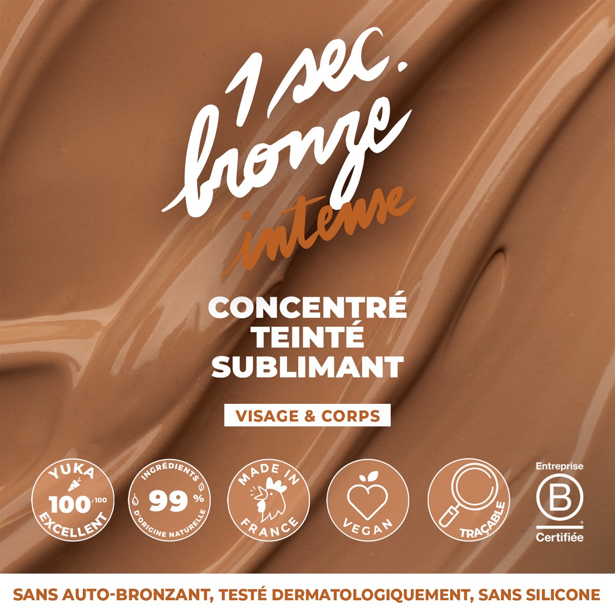 Concentré teinté sublimant bio - Cacao - Visage & corps - 100 ml