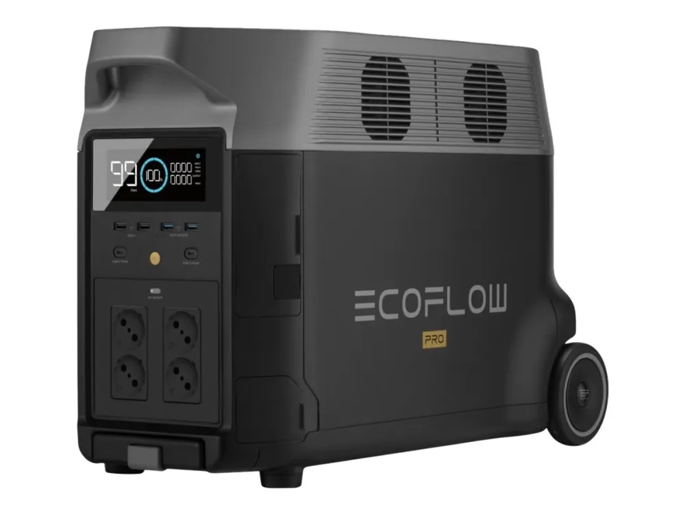 EcoFlow Delta Pro - Transportabel strømstation - AC 220-240 V - litiumjernfosfat - 3600 Wh - Wi-Fi, Bluetooth - output-stikforbindelser: 14