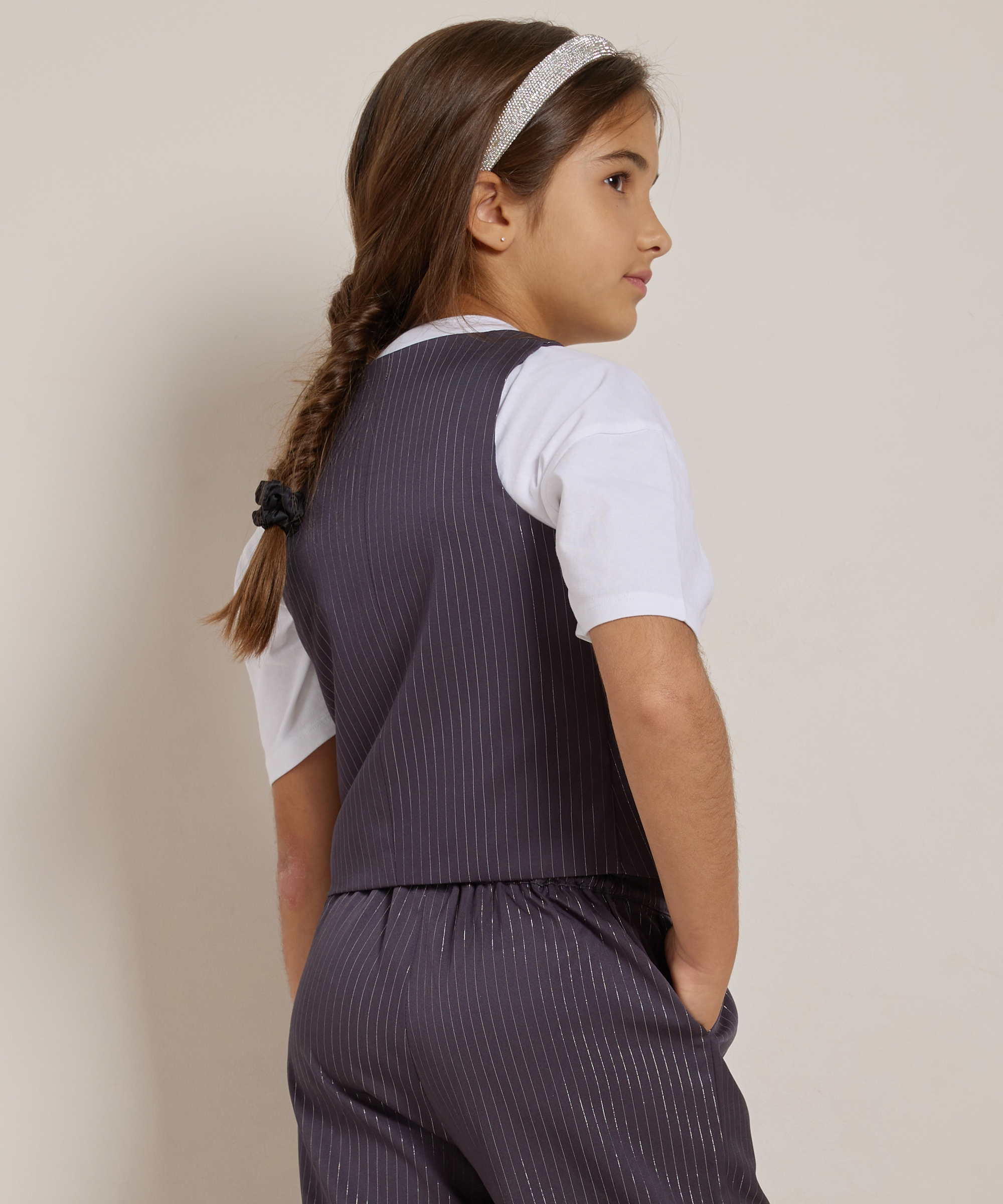 gilet met glitterstrepen