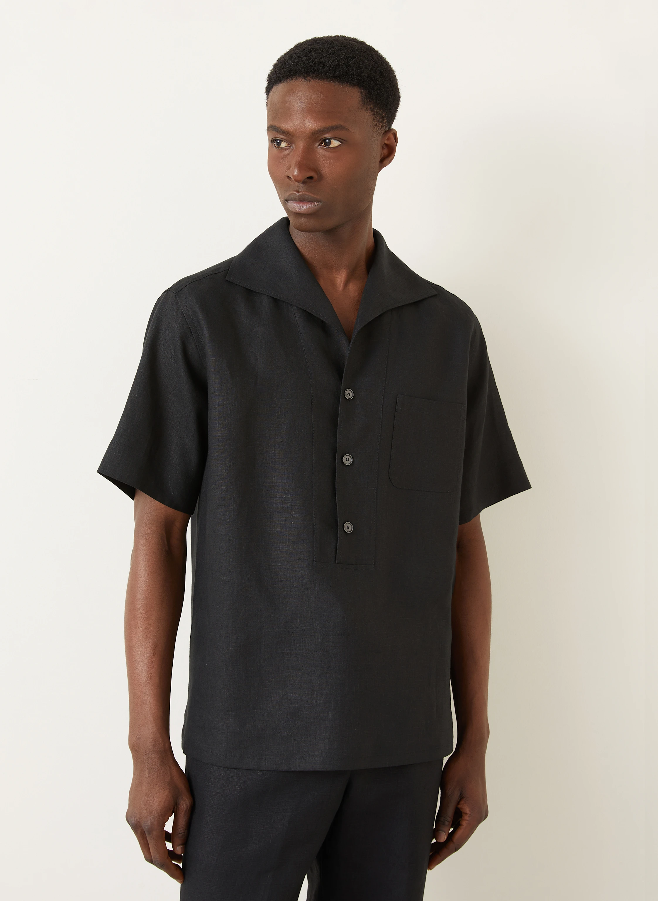 DOLCE & GABBANA Kurzarm-Hemd Comfort Fit aus Leinen