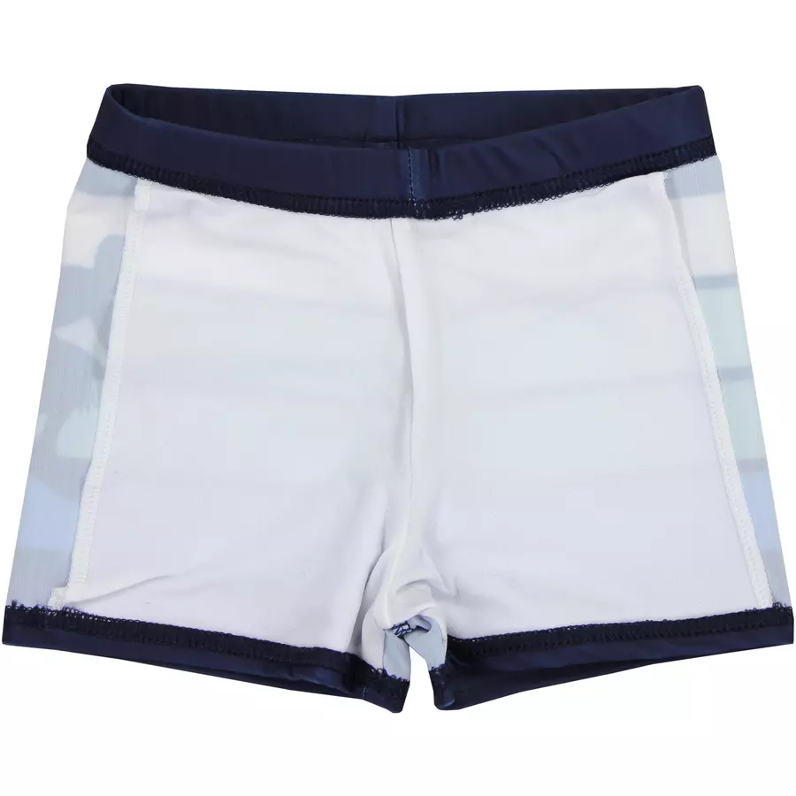 Aquarti Jungen Badehose Gestreift mit Motiven grünweiß
